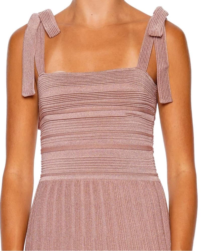 Zimmermann Lucky Pink Metallic Tie Dress - Image 3