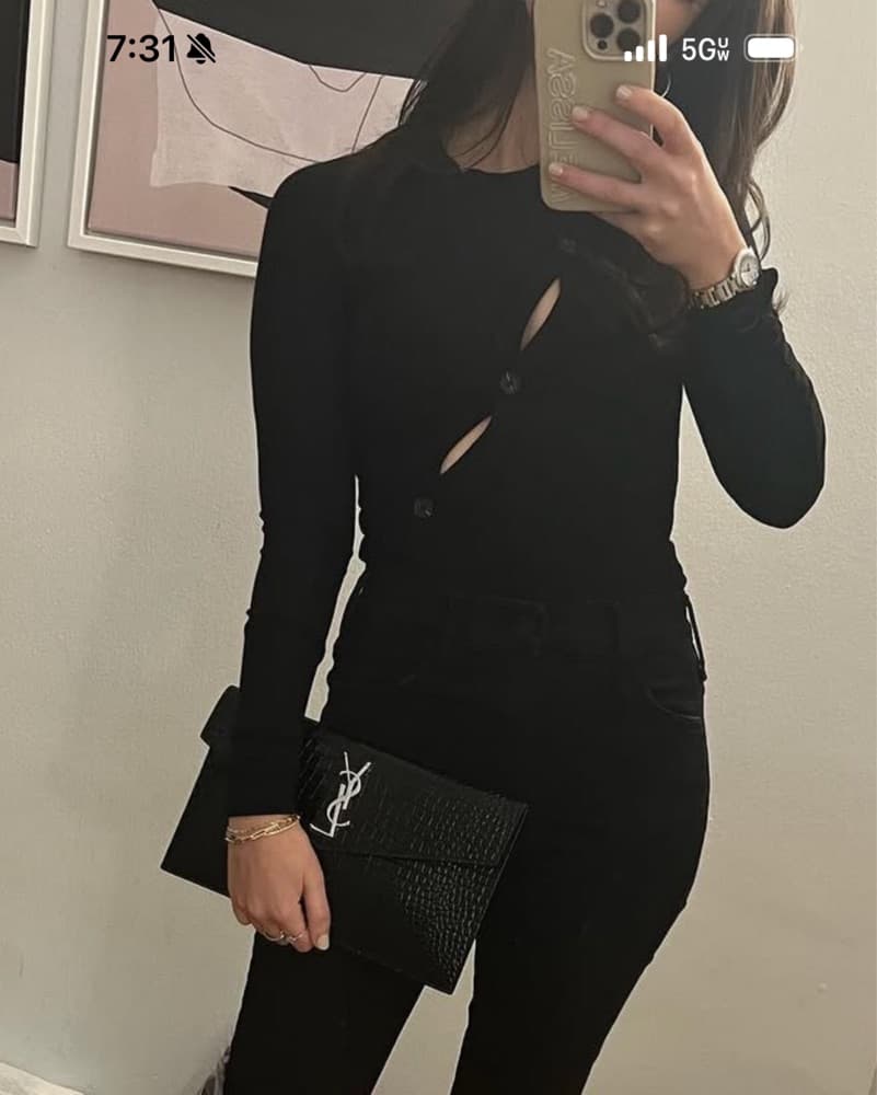 Alix NYC Black Bodysuit with Cutouts - Image 1