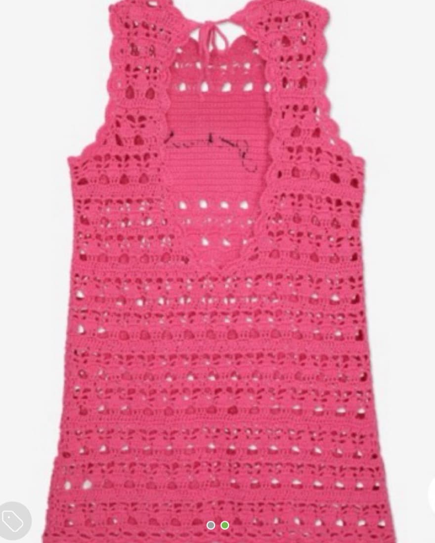 Ganni Pink Crotchet Dress And Bag Set - Image 2