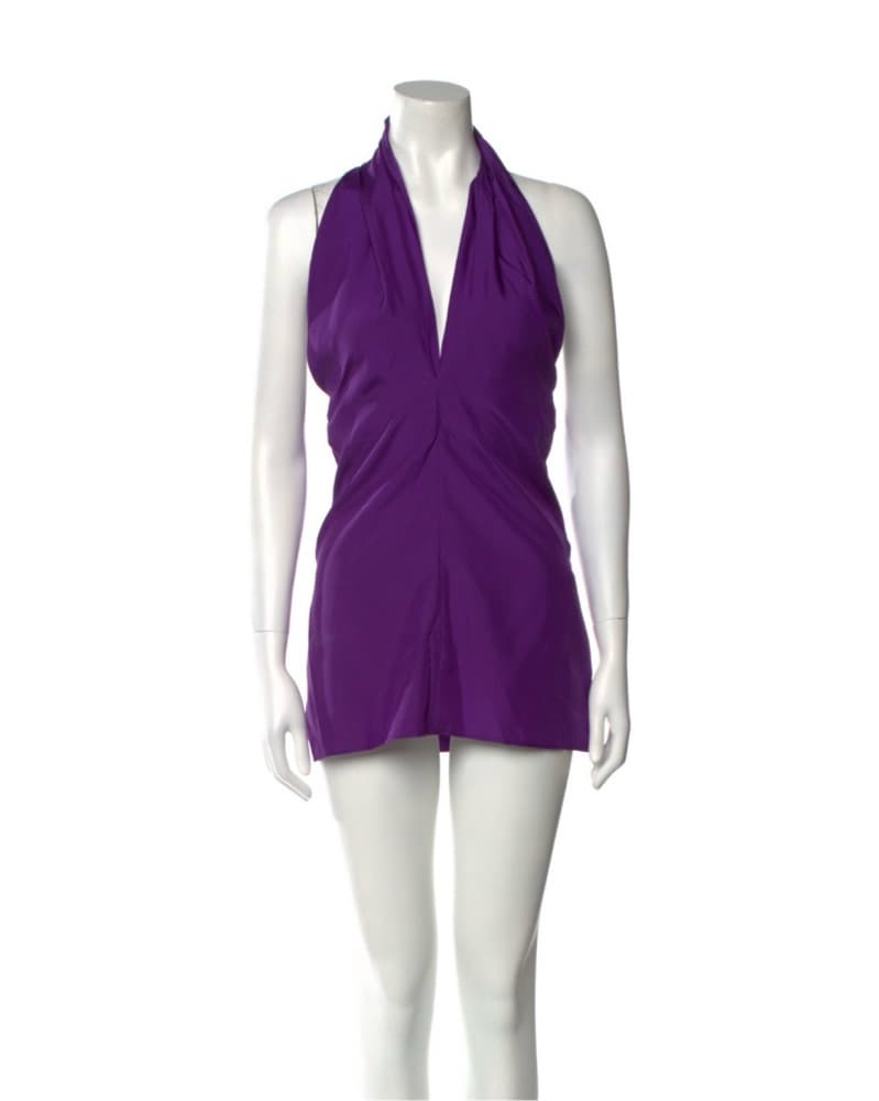 Yves Saint Laurent Purple Halter Dress - Image 1