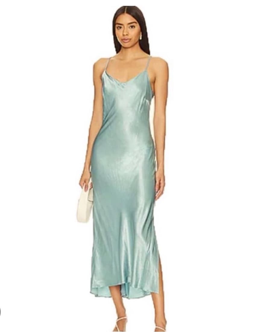 House of Harlow blue slip dress with lace - Image 1