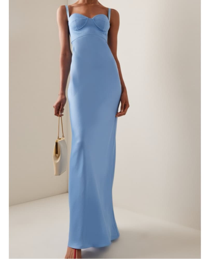 Anna October - Blue Strapless Silk Dress - Image 1