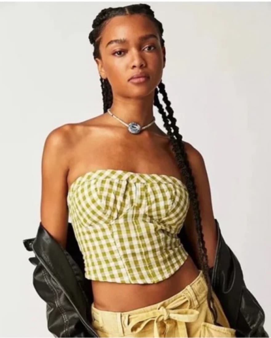 Free People Gingham Tube Top - Image 2