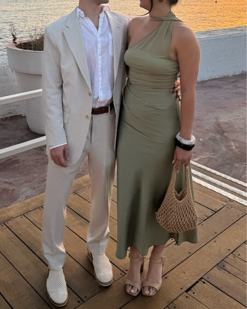 Olive Green Wedding Guest Dress - Image 3