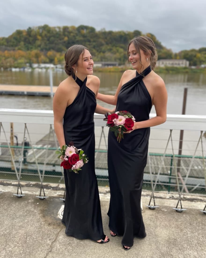 Black Halter Neck Dress - Image 4