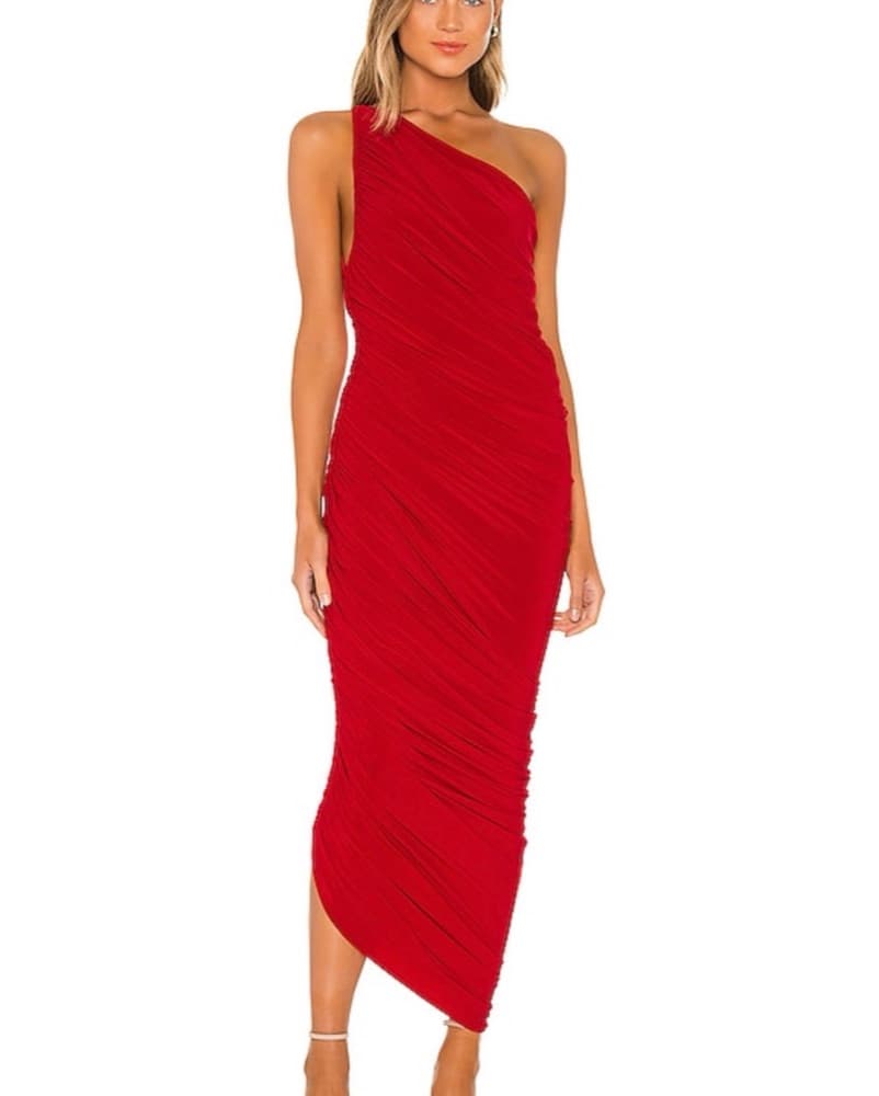 Norma Kamali One Shoulder Red Dress  - Image 2