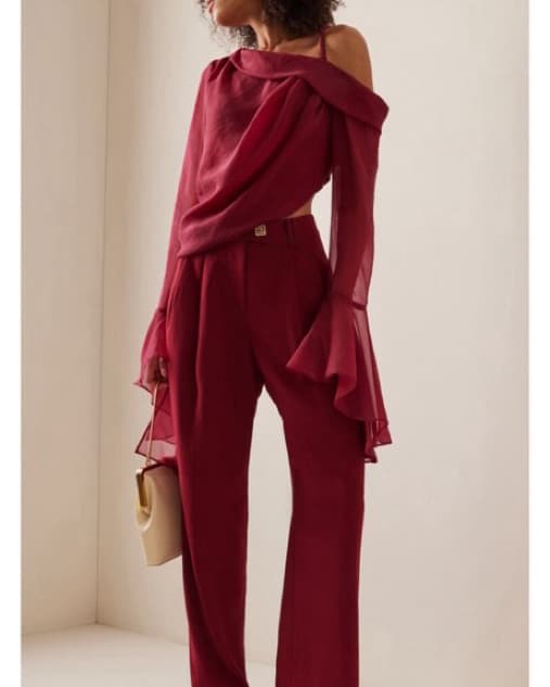 Sentiment Tailored Pant in Garnet Red - Image 1