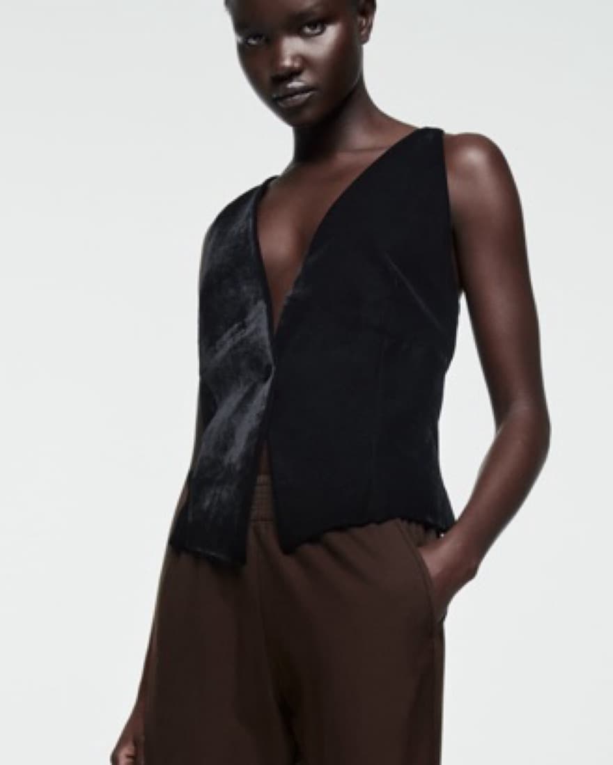 Zara Combination Velvet Vest - Image 1