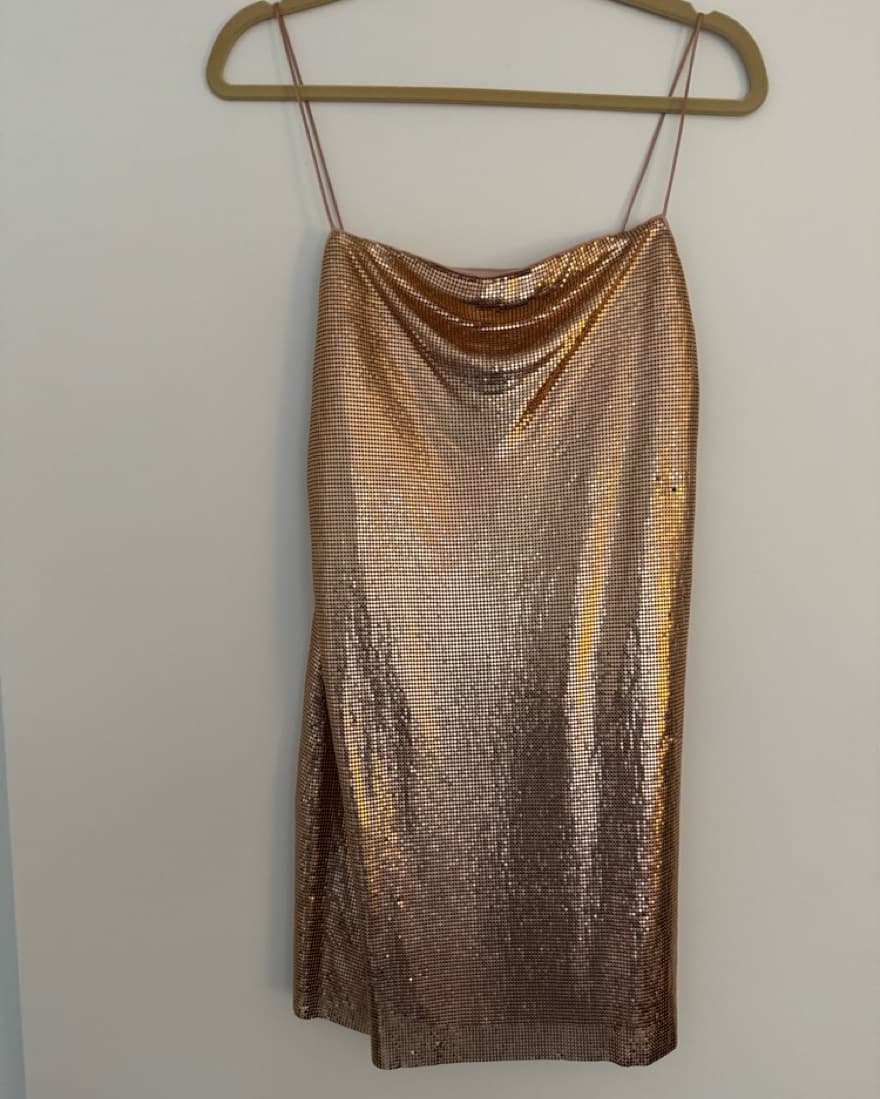 Gold Metal Alice + Olivia Mini Dress  - Image 2