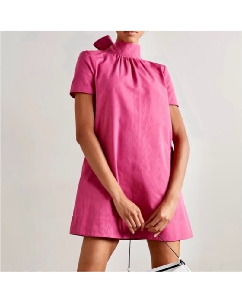 Staud Pink Mini Ilana Dress - Image 1