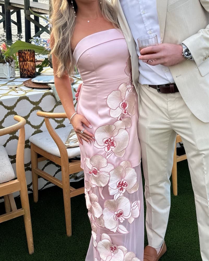 JW Pei Strapless Pink Orchid Dress - Image 6