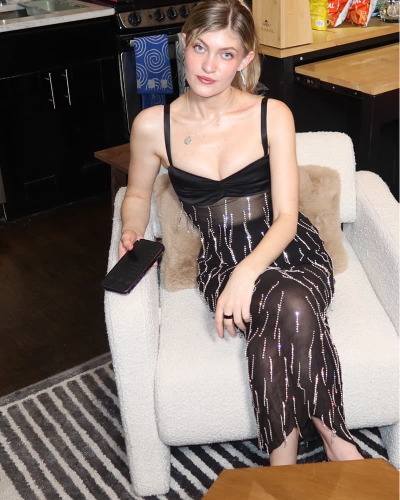 Fleur du Mal Dangling Stones Midi Dress - Image 2