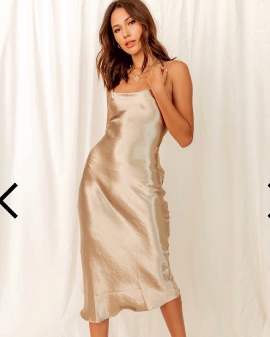 Gold Slip Dress - Image 2