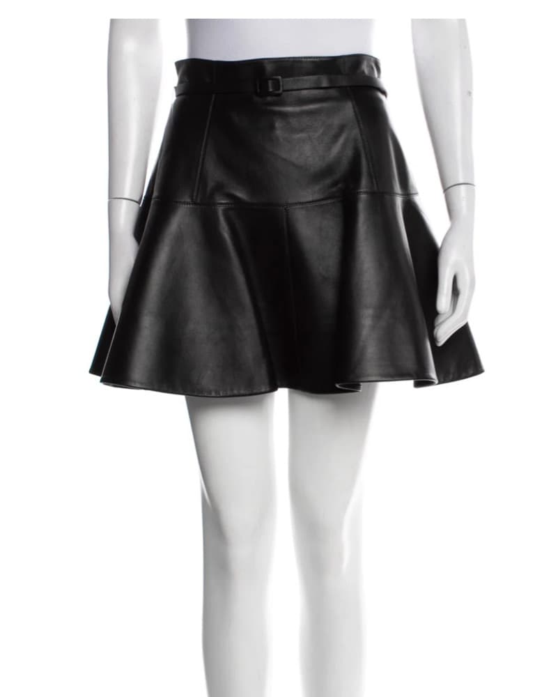 Christian Dior Black Leather Mini Skirt - Image 1