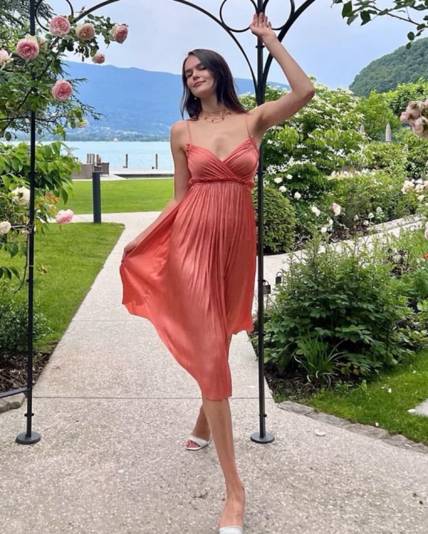 Ulla Johnson Pleated Peach Dress - Image 1