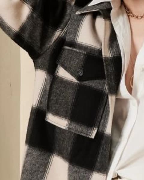 Black Plaid Shacket - Banana Republic - Image 2