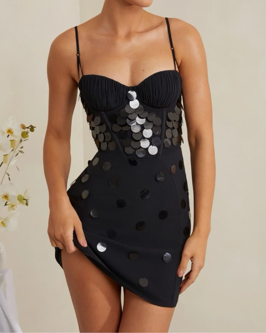 Oh Polly Black Dress - Image 1