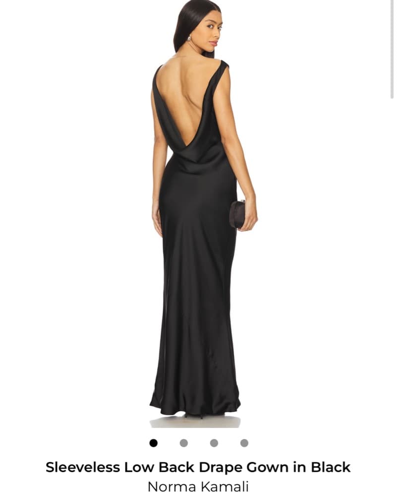 Sleeveless Black Gown with Low Open Back - Image 1