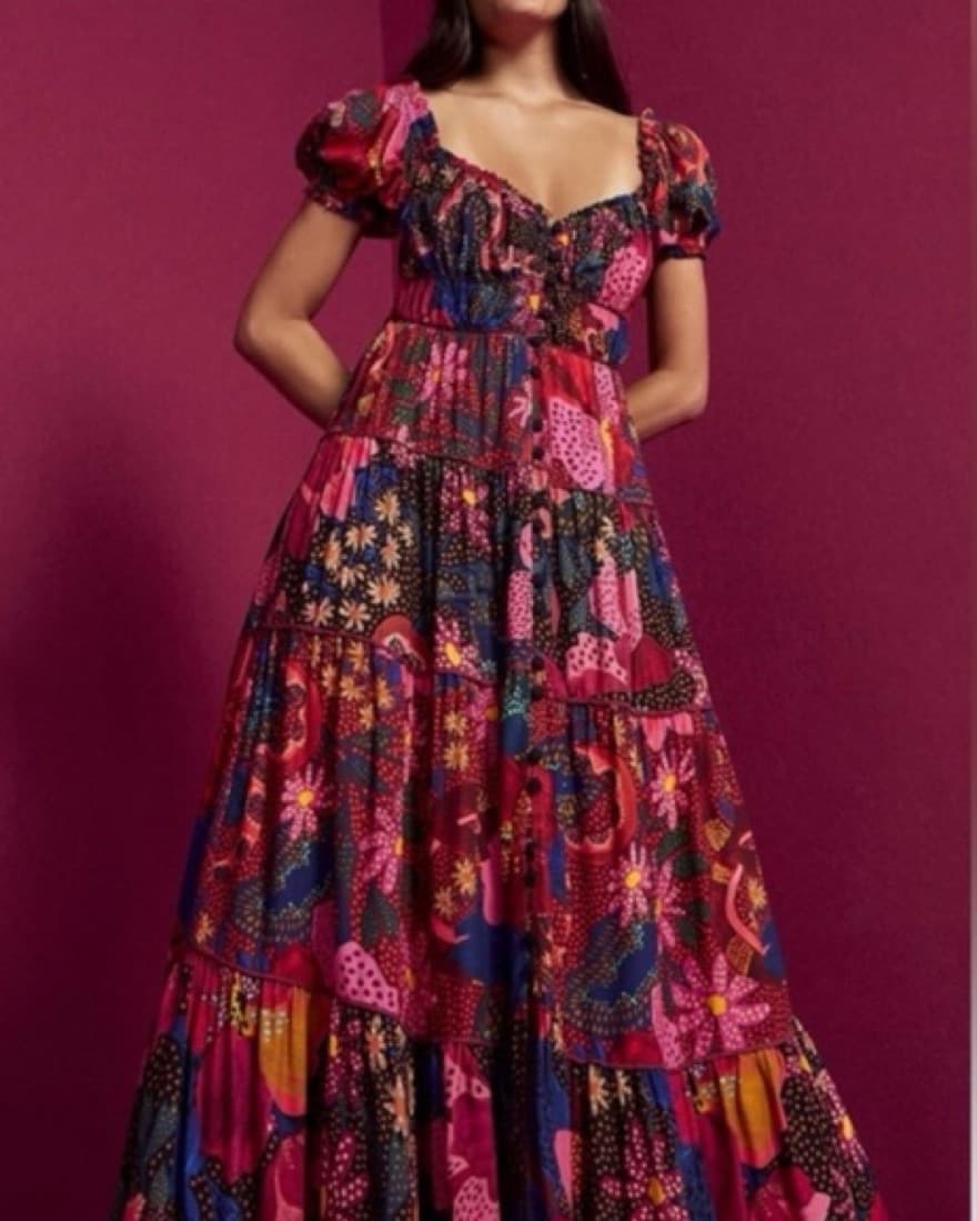 Farm Rio Mixed Wildlife Maxi Dress - Image 1