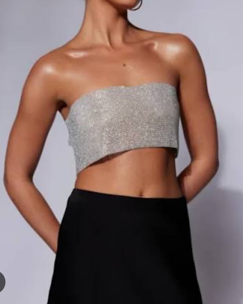 Silver Diamante Bandeau Top Meshki - Image 1