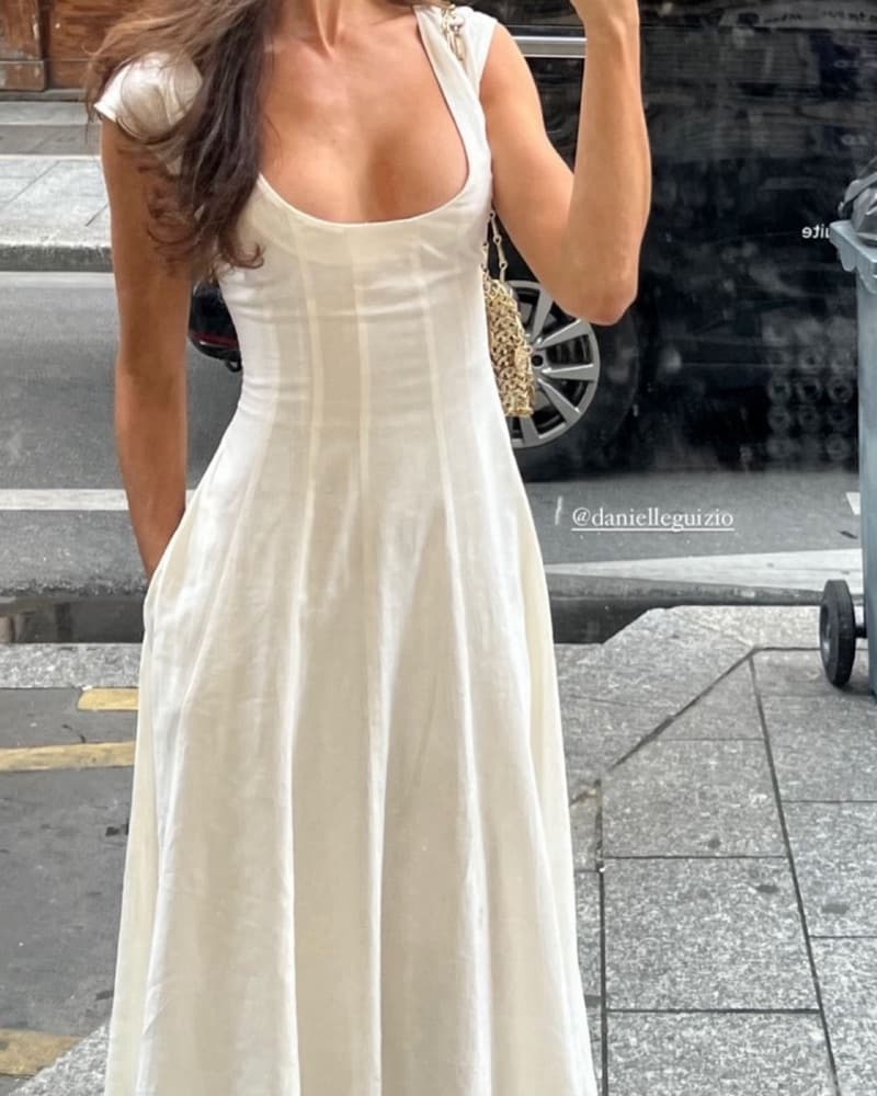 White Danielle Guizio Leila Dress - Image 1