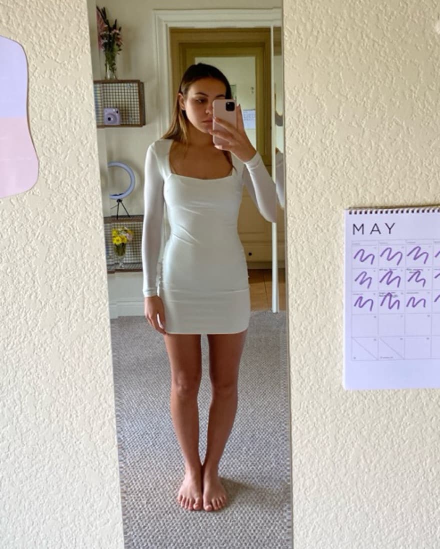 Luvalot White Long-Sleeve Mini Dress - Image 2