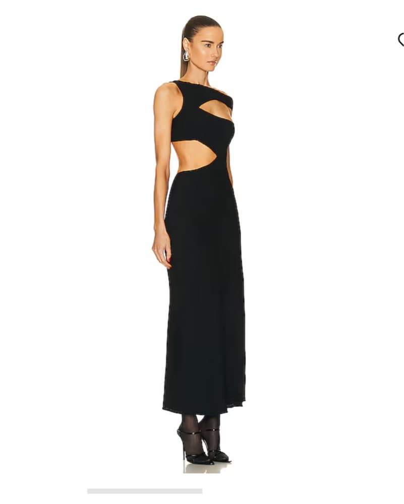 Staud Prismatic Asymetrical Black Dress - Image 4