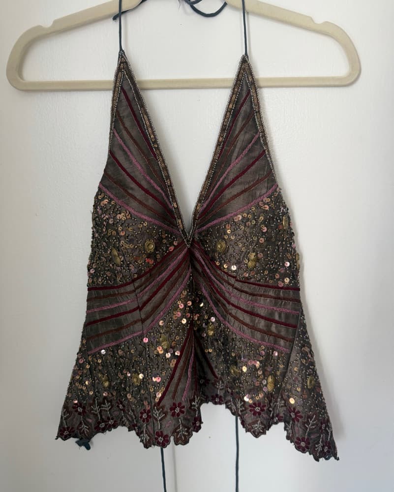 Beaded Halter Top Vintage - Image 1
