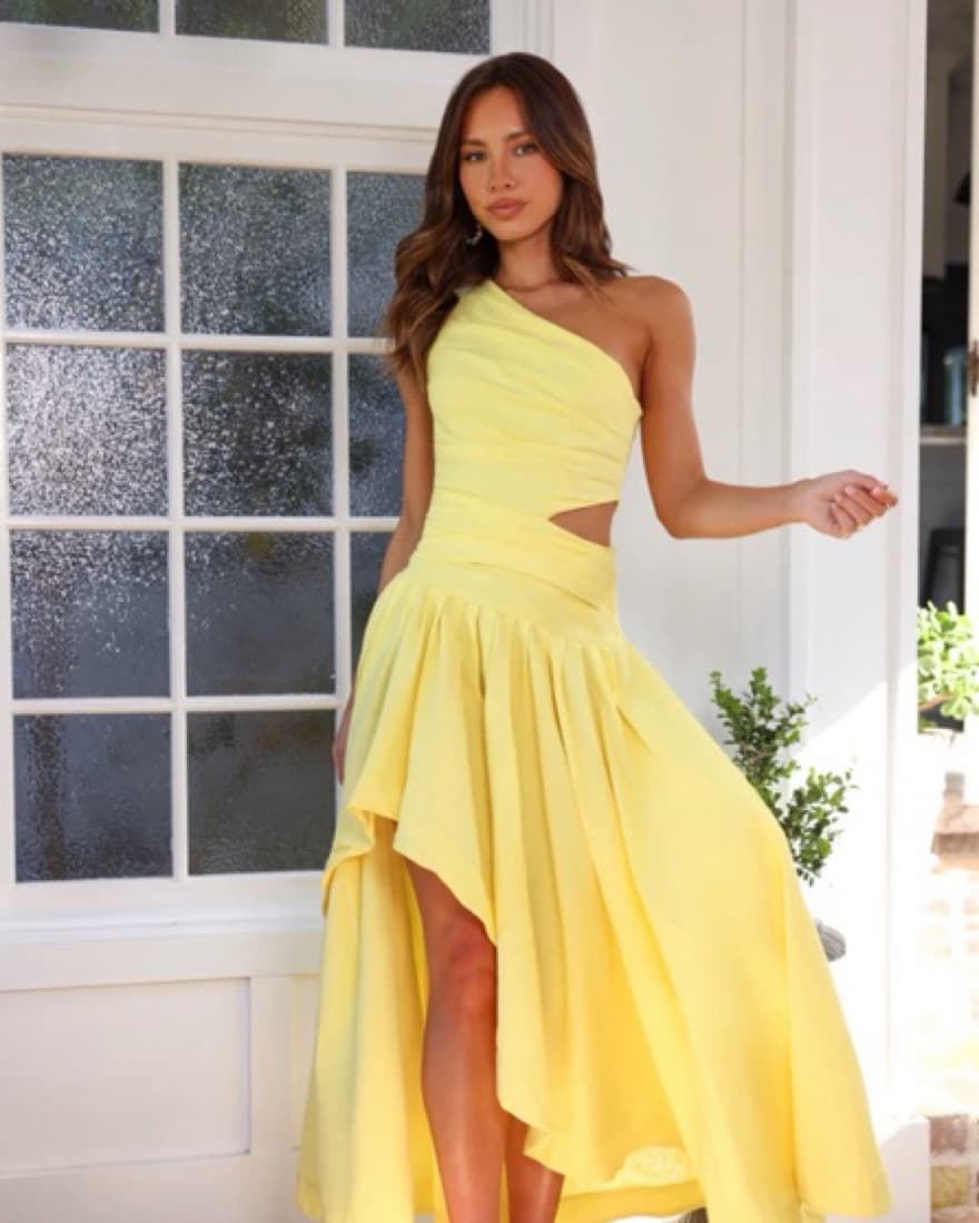PRIVATE ISLAND TIME MAXI DRESS YELLOW  - Image 1