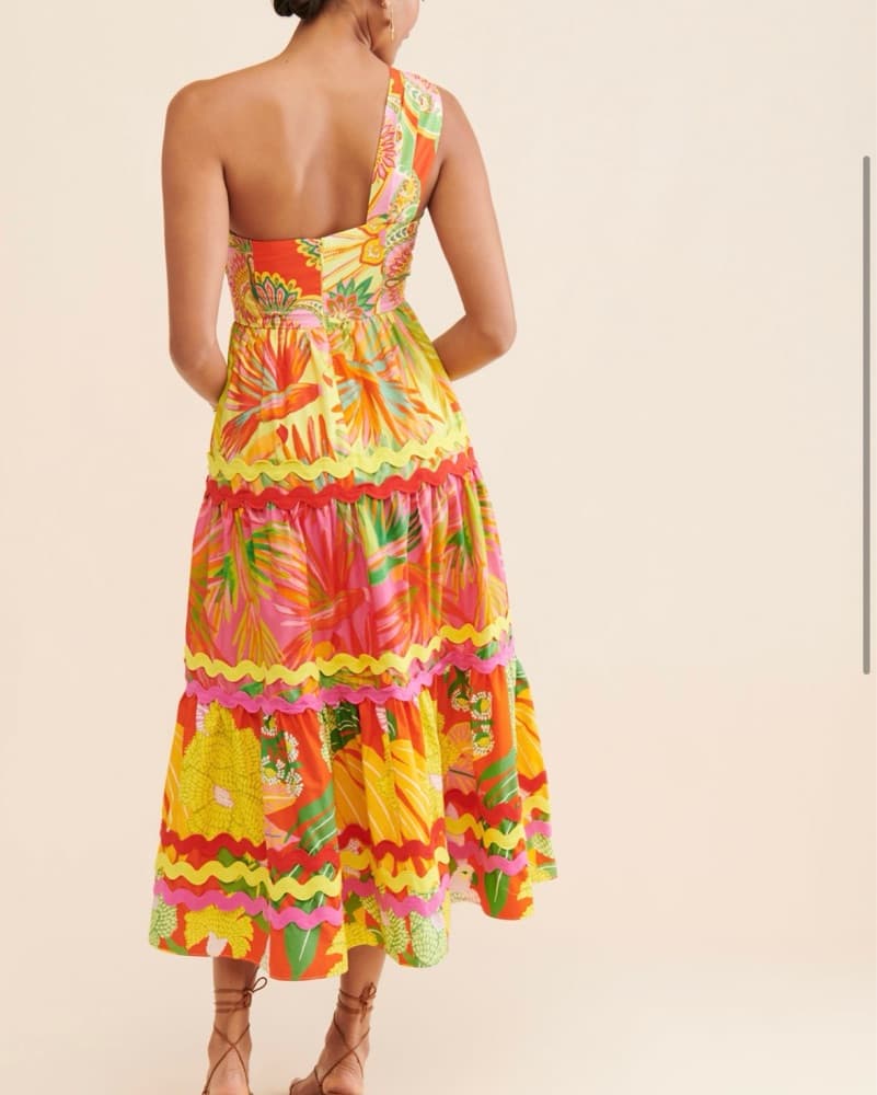 Farm Rio Vibrant Tropical Midi Dress - Image 4