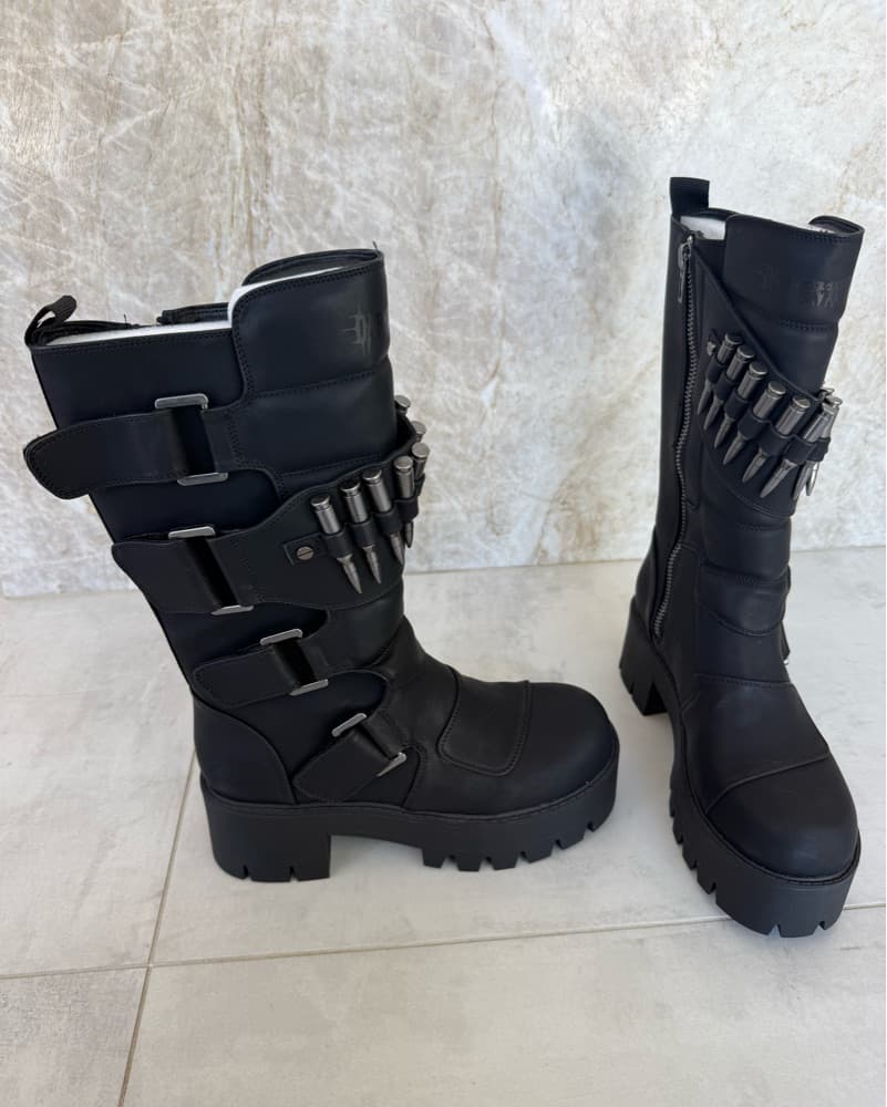 Edgy Platform Buckle Boots - Image 3