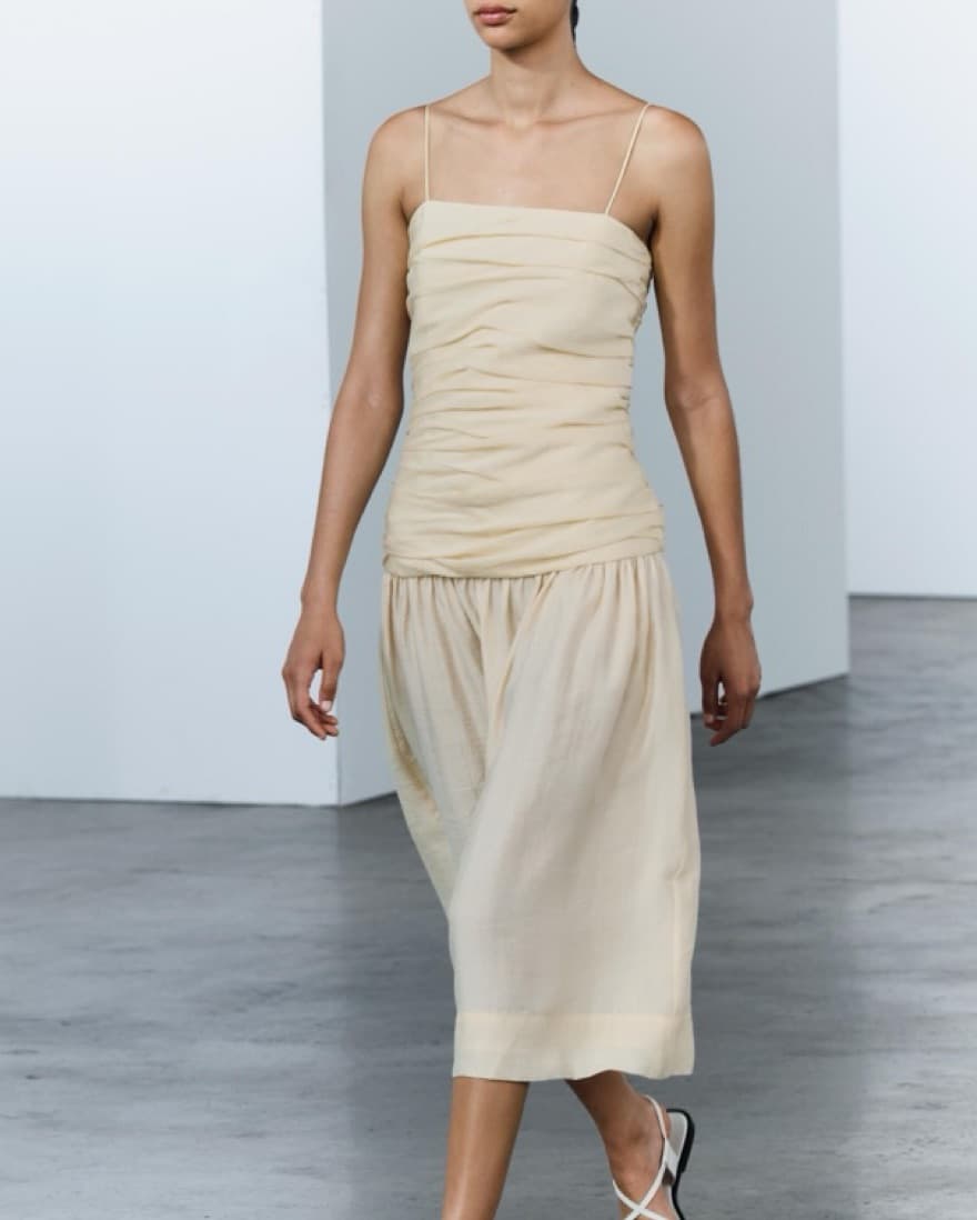 Butter Yellow Drop-Waist Midi Dress - Image 2