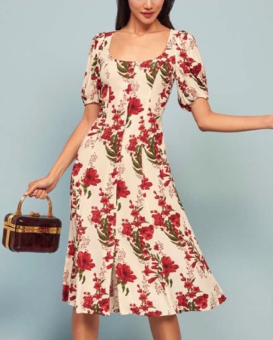 Reformation Red Floral Drsss - Image 2