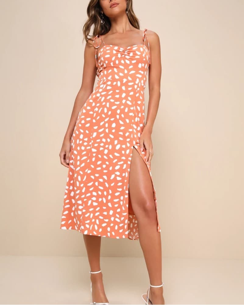 Vibrant Dotted Midi Dress - Image 1