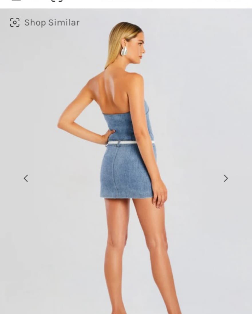Retrofete Denim Mini Dress - Image 2