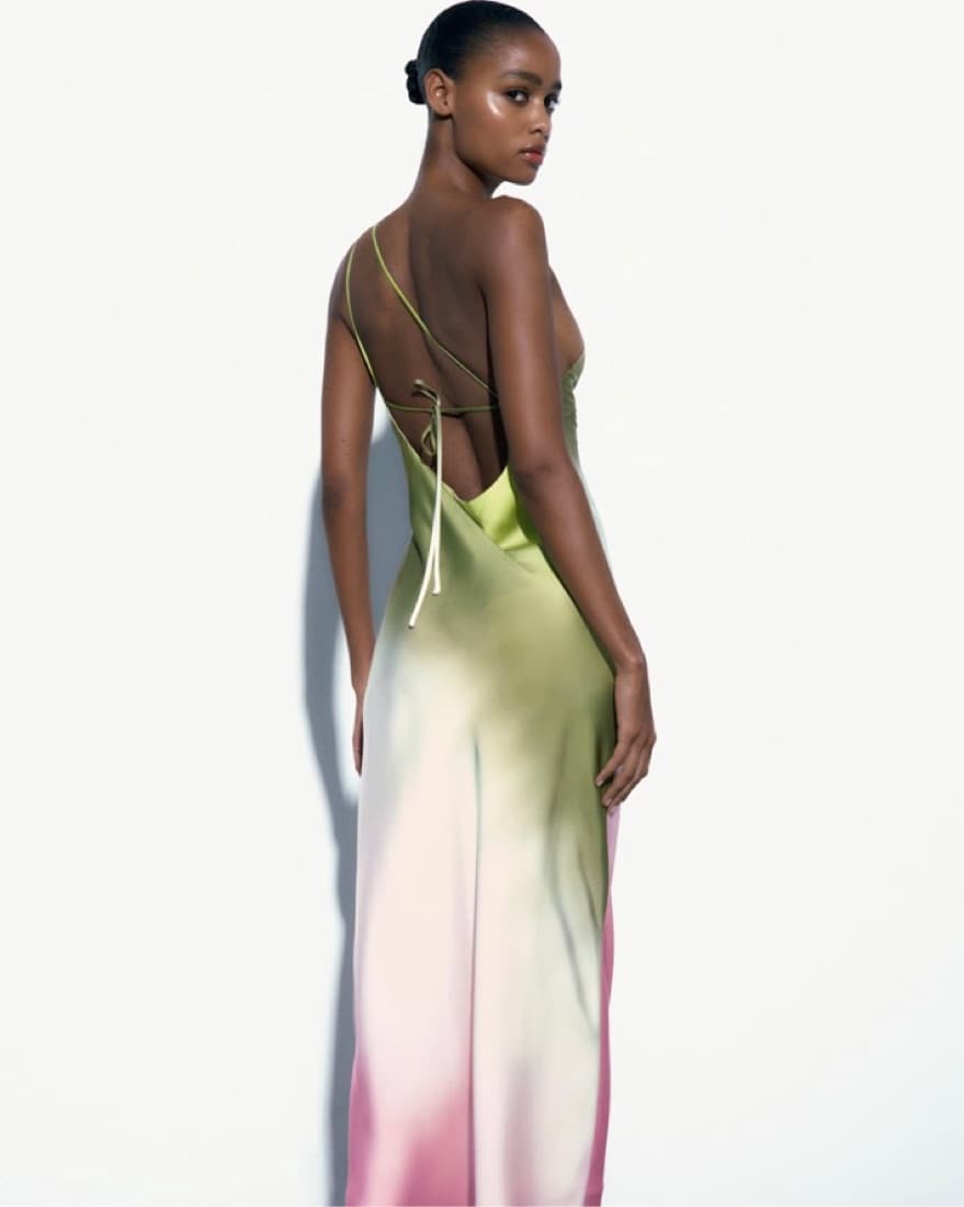 Zara Asymetrical Ti Dye Midi Dress - Image 3