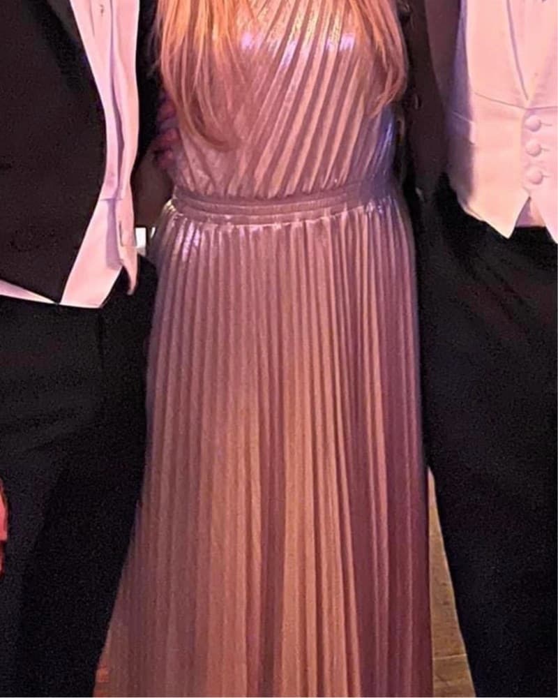 Pleated Long Evening Dress - Image 2
