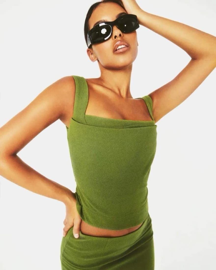 Miaou Imogene Corset in Olive - Image 1