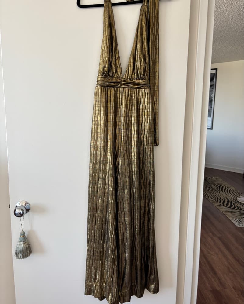 12th Tribe Gold Metallic Jumpsuit - Image 1