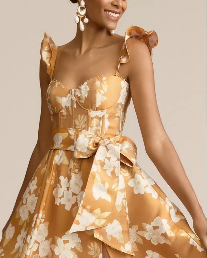 V.Chapman Vera Ruffle-Strap Corset Dress - Image 3