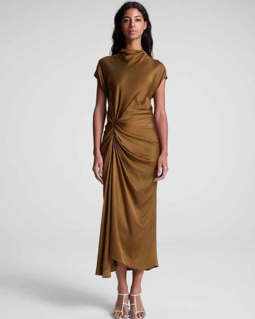 A.L.C. Alma Satin Midi Dress - Image 1