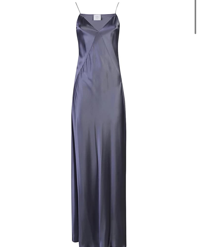 Gray Satin Silk Dress - Image 1