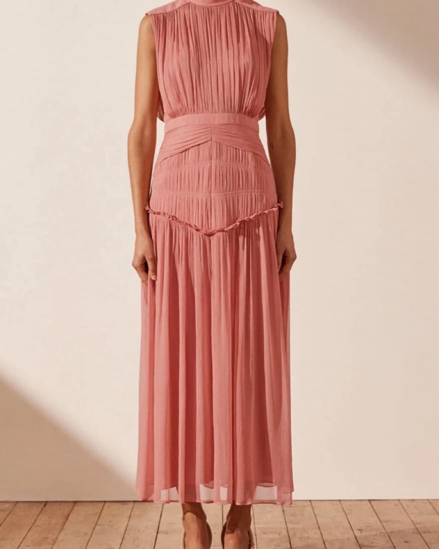 Shona Joy Lauren Ruched Pink Blush Dress - Image 3