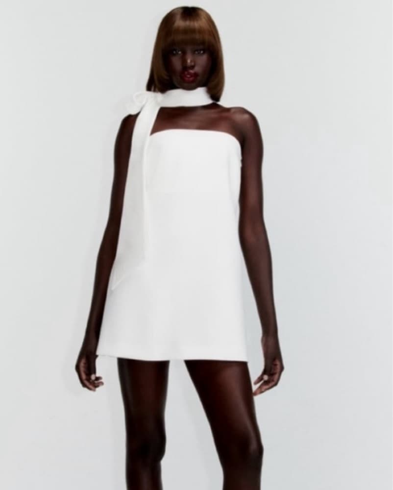 ZARA WHITE CHOKER DRESS - Image 1