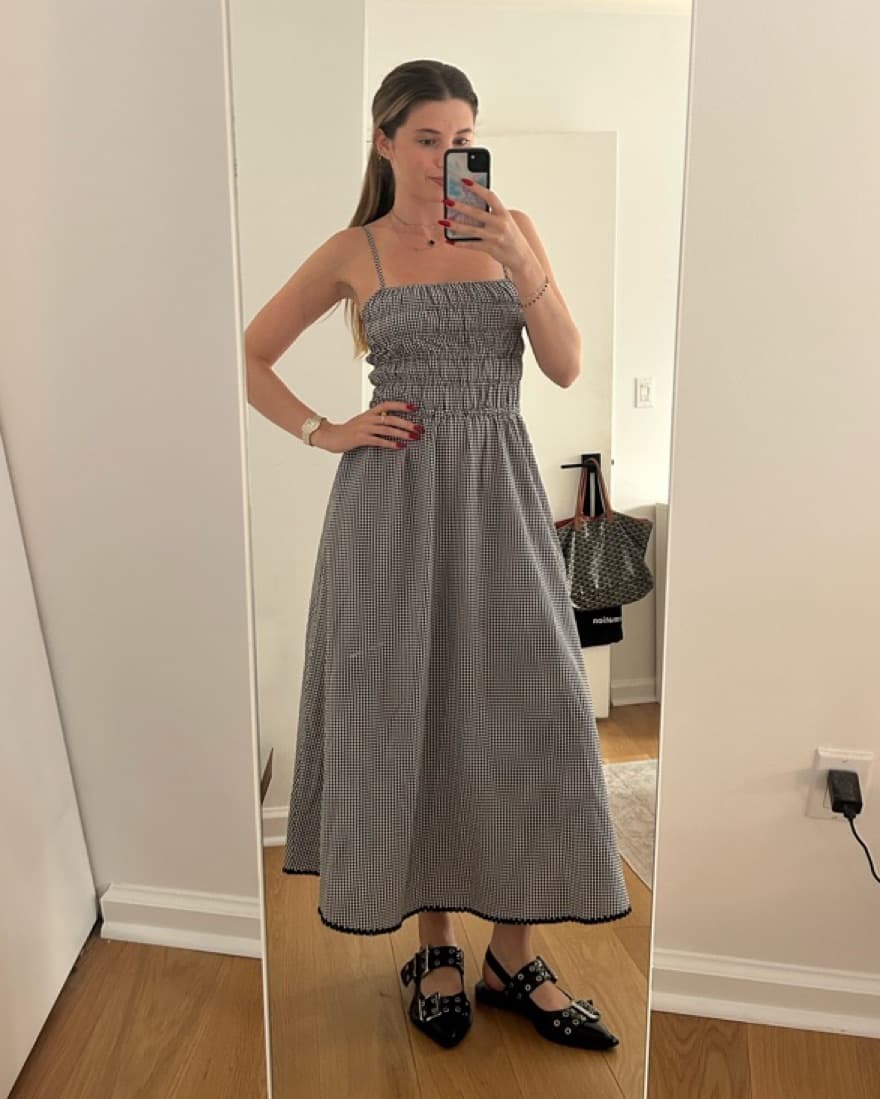 Solid & Striped Gingham Delta Midi Dress - Image 3