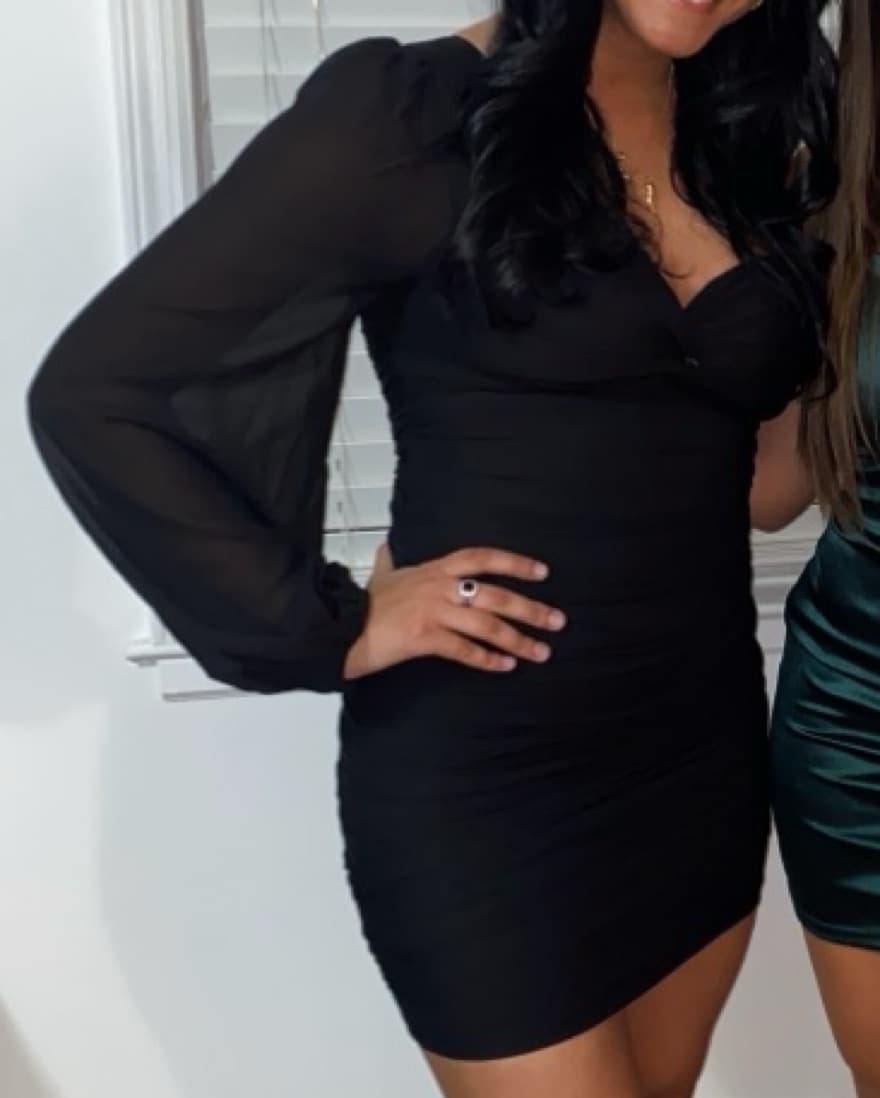 Black One Shoulder Mini Dress - Image 3