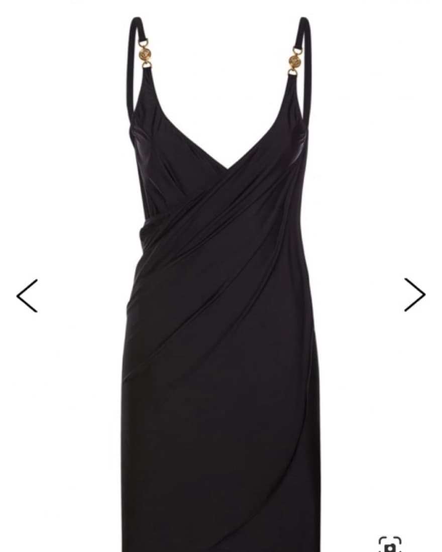 Versace open back black mini wrap dress - Image 1