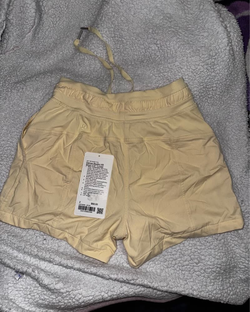 Yellow Lulu Lemon Shorts  - Image 3