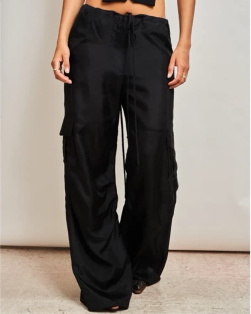 Dana Foley Silk Cargo Pants - Image 1