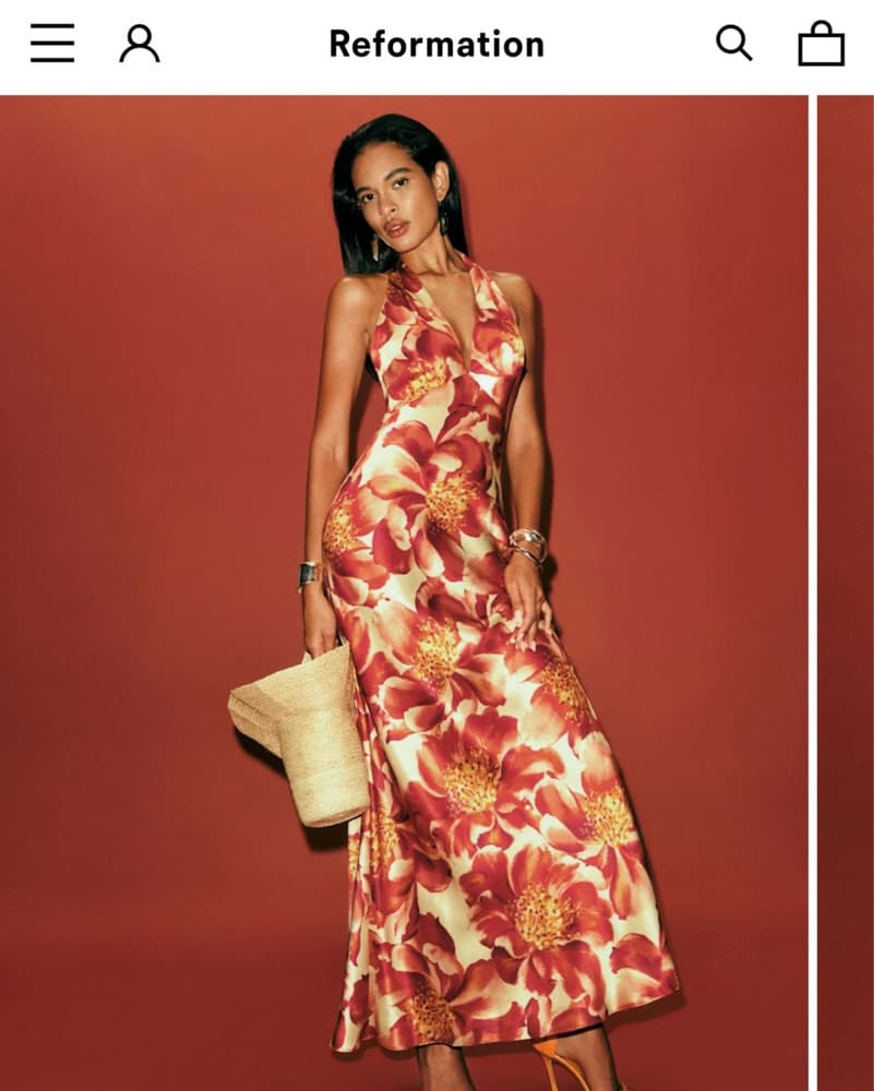 Reformation Daniela Silk Maxi Dress - Image 2